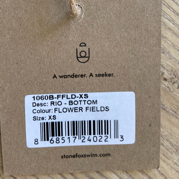 NWT Stone Fox Swim Rio Bikini Bottom Shorts Flower Fields Womens Size XS - Picture 6 of 6